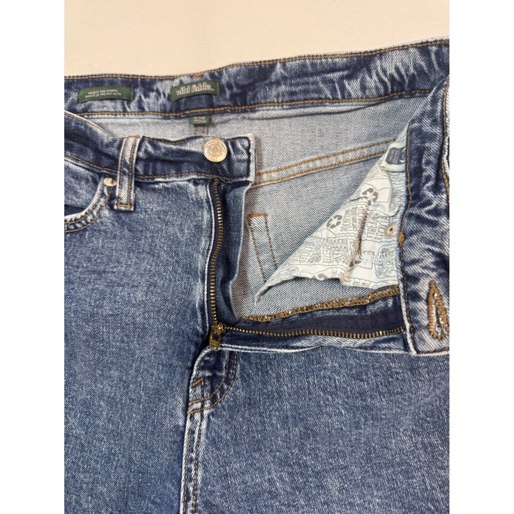 High Rise Mom Shorts Denim Jean Shorts Womens 8 29R Blue Cuffed Highest Rise - Picture 5 of 8